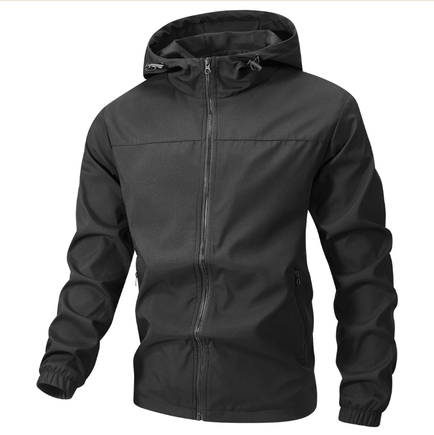 Black Active Technical Windbreaker Jacket