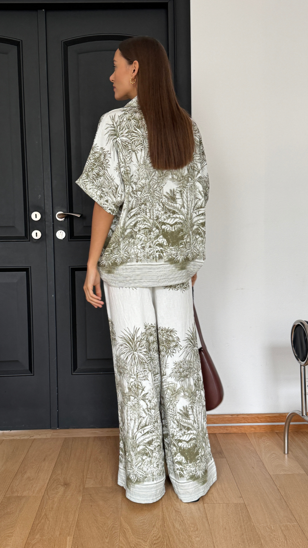 Khaki Print Two-Piece Set