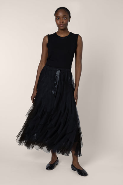 Black Tulle Maxi Skirt