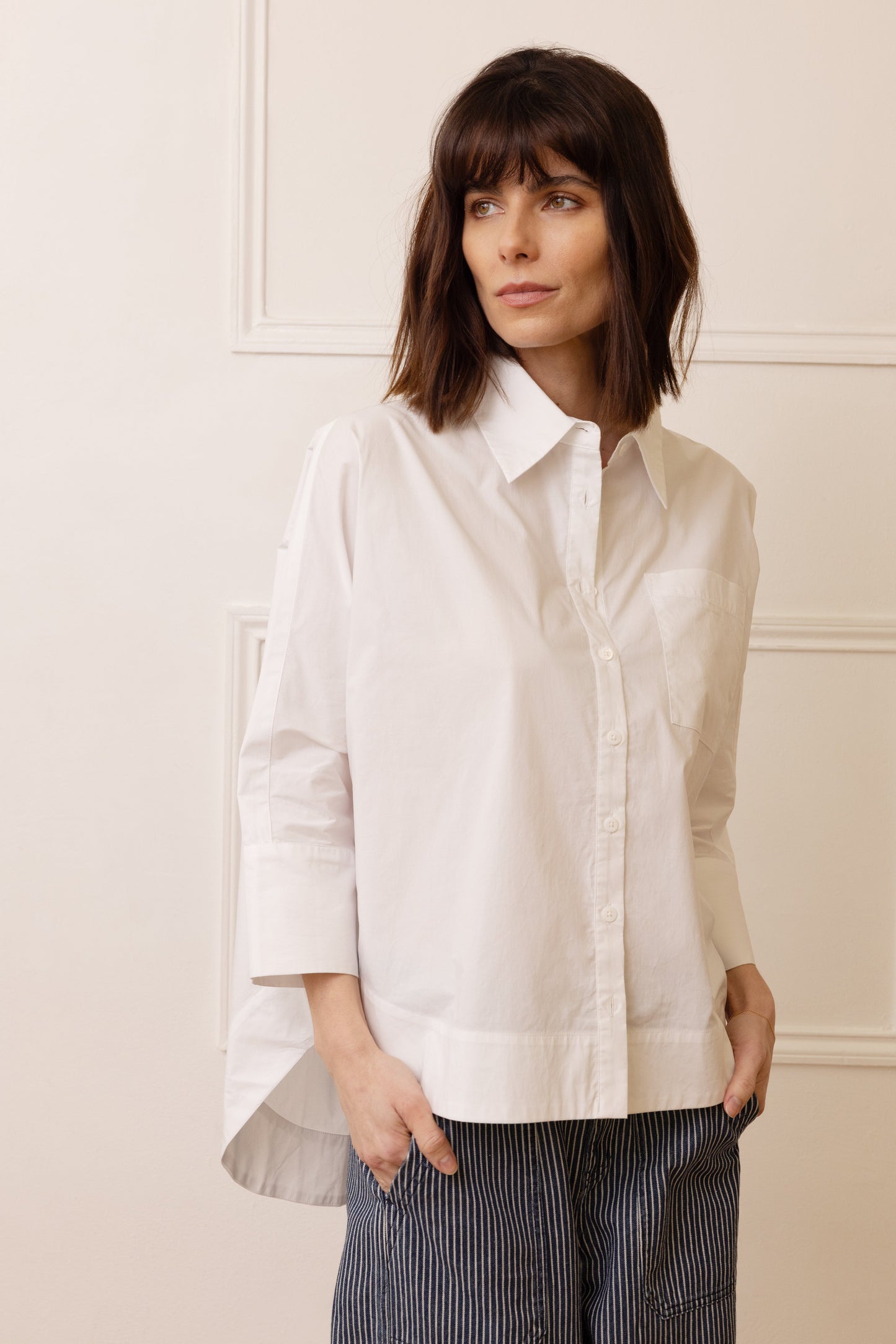 White Oversized Poplin Shirt