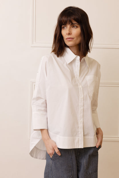 White Oversized Poplin Shirt