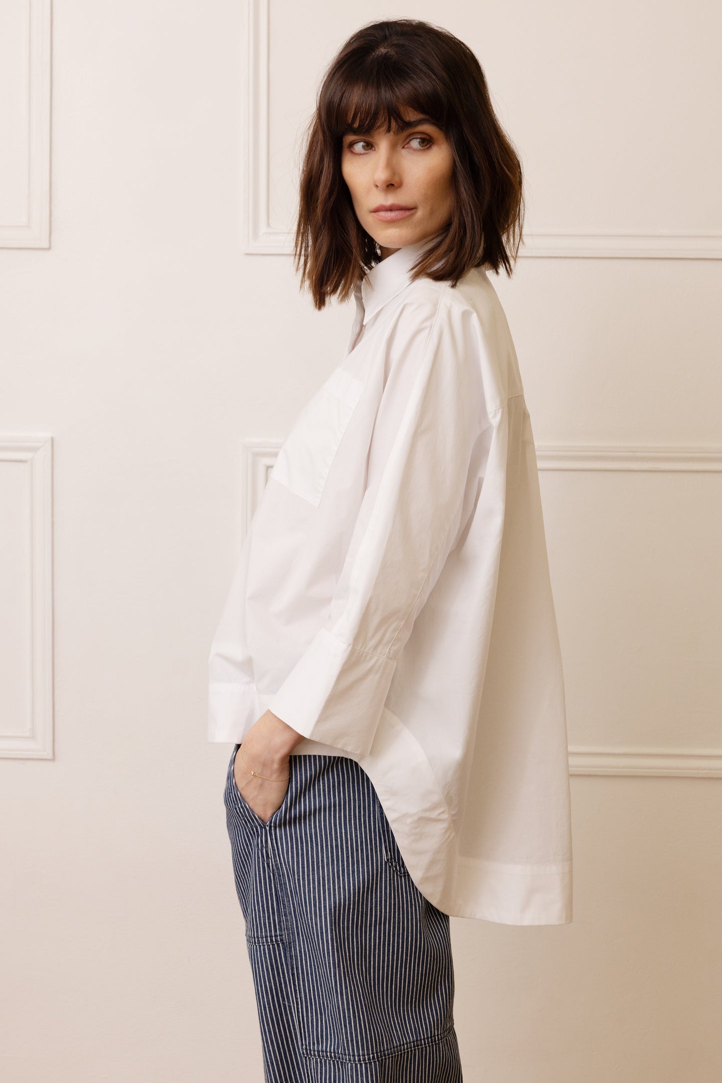 White Oversized Poplin Shirt