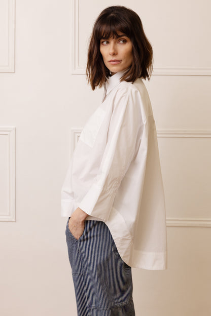 White Oversized Poplin Shirt