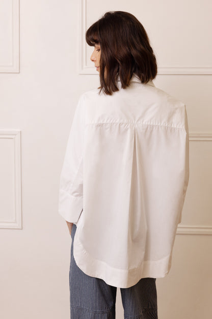 White Oversized Poplin Shirt