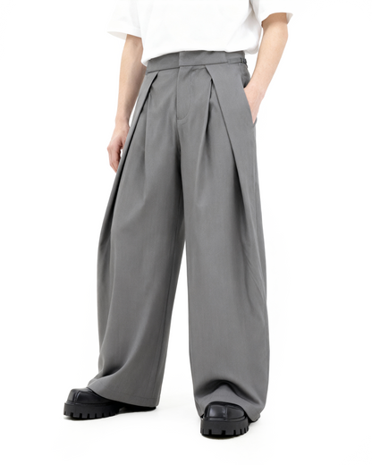 Wide Leg Pleated Palazzo Trousers