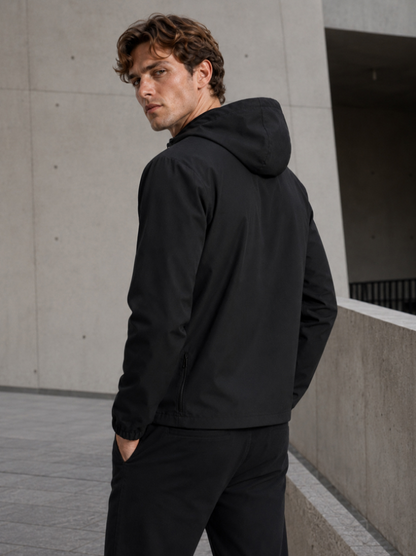Black Active Technical Windbreaker Jacket