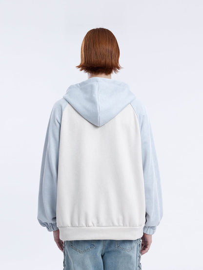 Aelfric Eden Suede Star Patchwork Zip Up Hoodie