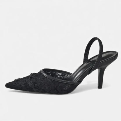 Women’s Embroidered Mesh Designer Heels