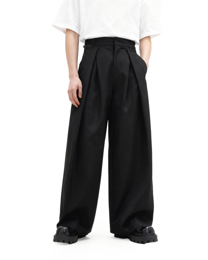 Wide Leg Pleated Palazzo Trousers