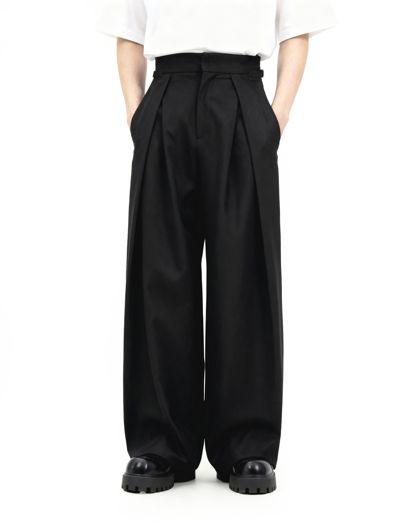 Wide Leg Pleated Palazzo Trousers