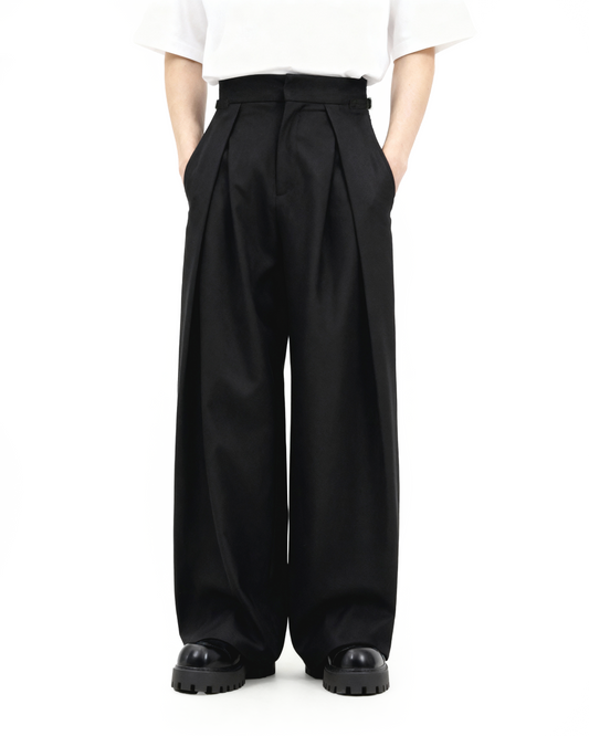 Wide Leg Pleated Palazzo Trousers