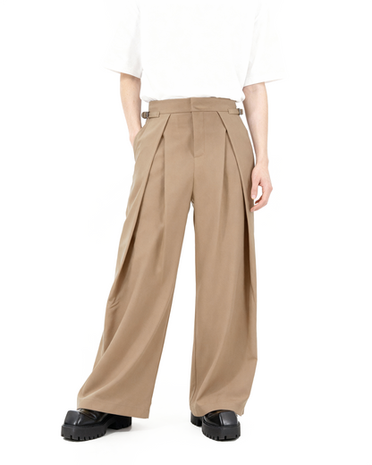 Wide Leg Pleated Palazzo Trousers