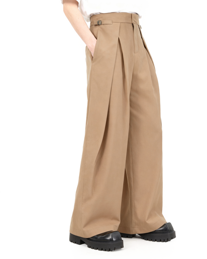 Wide Leg Pleated Palazzo Trousers
