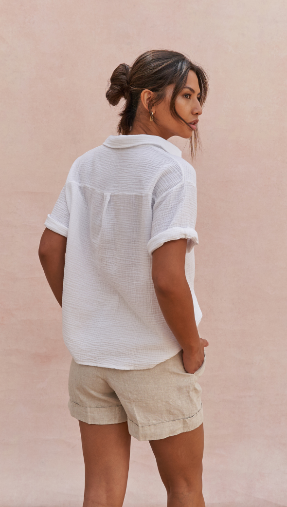 Classic White Button-Up Shirt