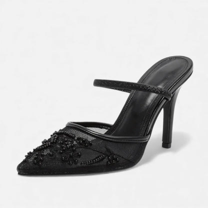 Women’s Embroidered Mesh Designer Heels