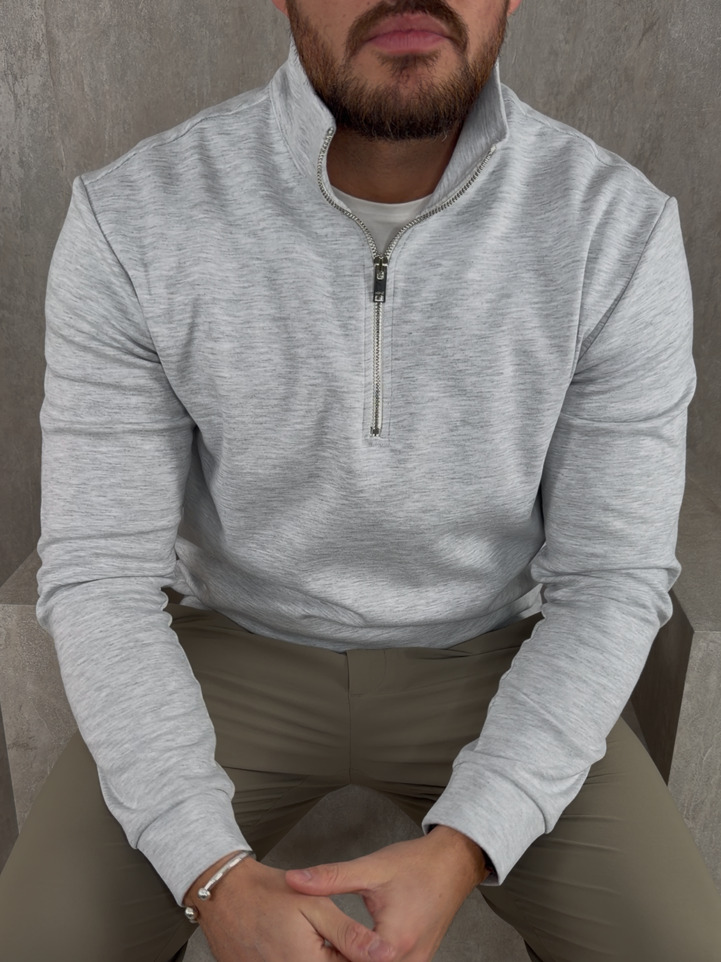 Jersey Interlock Half Zip Sweater
