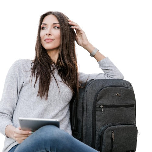 17.3-Inch Grey Travel Backpack - TSA-Friendly Design, One Size Fits All, Ideal for Grand Travel