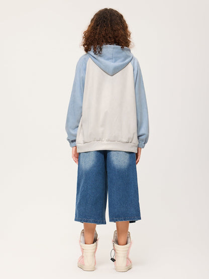 Aelfric Eden Suede Star Patchwork Zip Up Hoodie