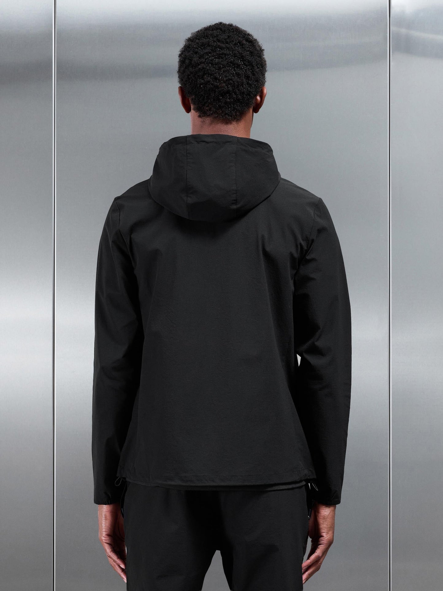 Black Active Technical Windbreaker Jacket