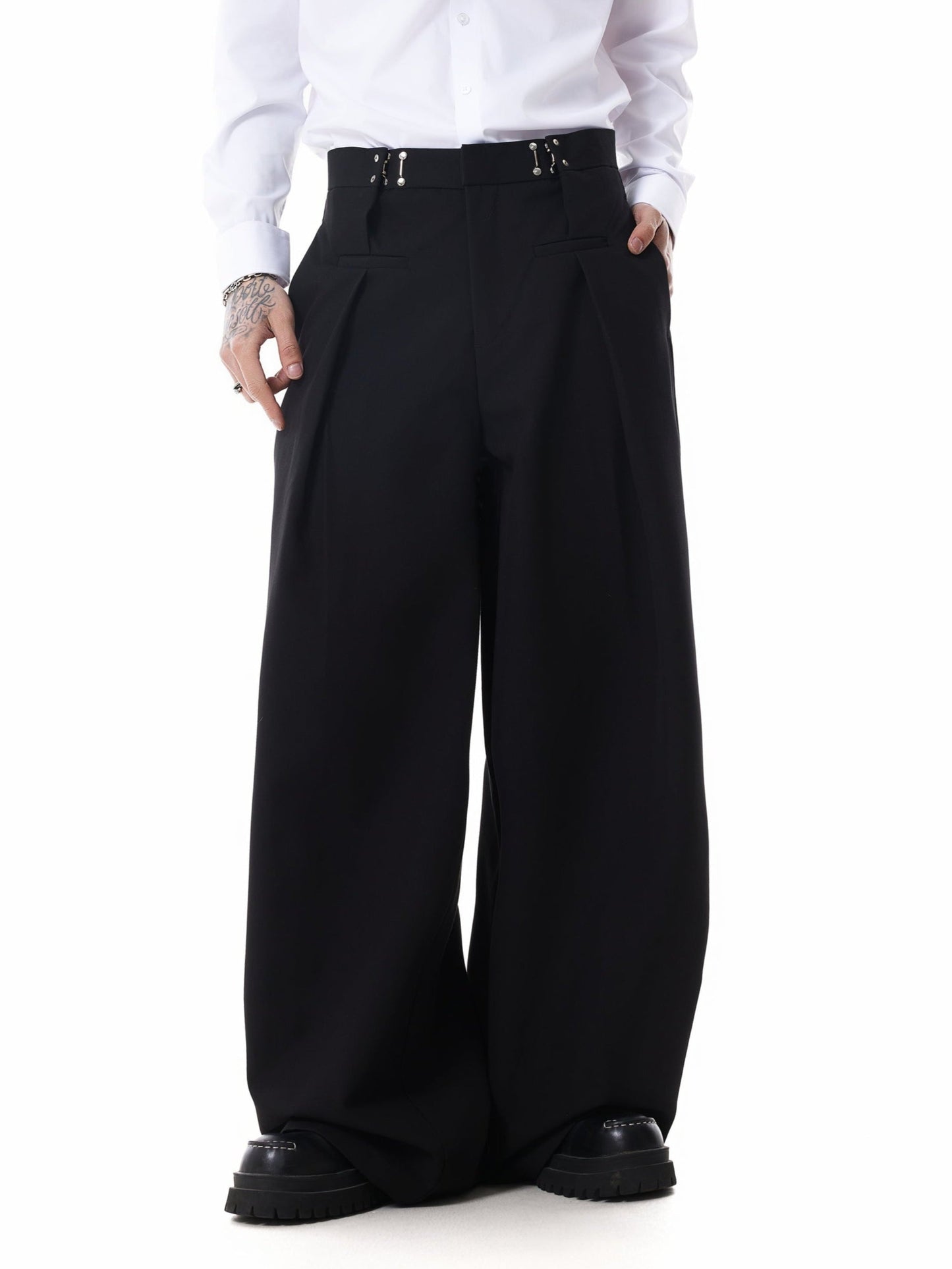 Adjustable Waist Pleated Pants