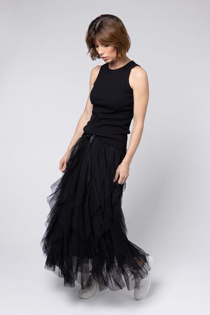 Black Tulle Maxi Skirt