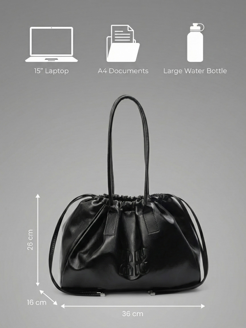 Black Work Tote Bag for Women - Spacious & Versatile Professional Bag
