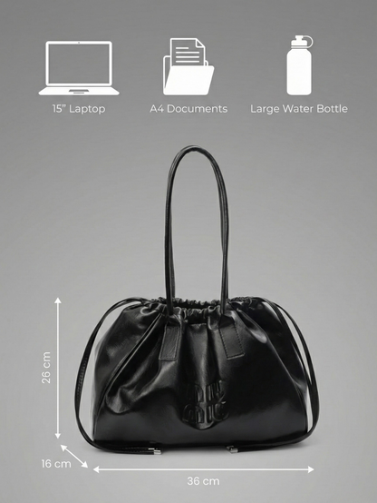 Black Work Tote Bag for Women - Spacious & Versatile Professional Bag