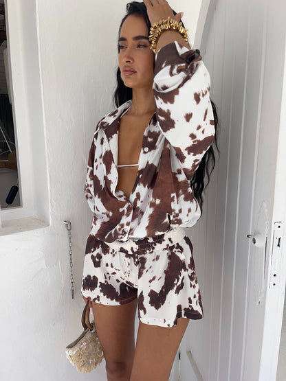 Texas Cow Print Set