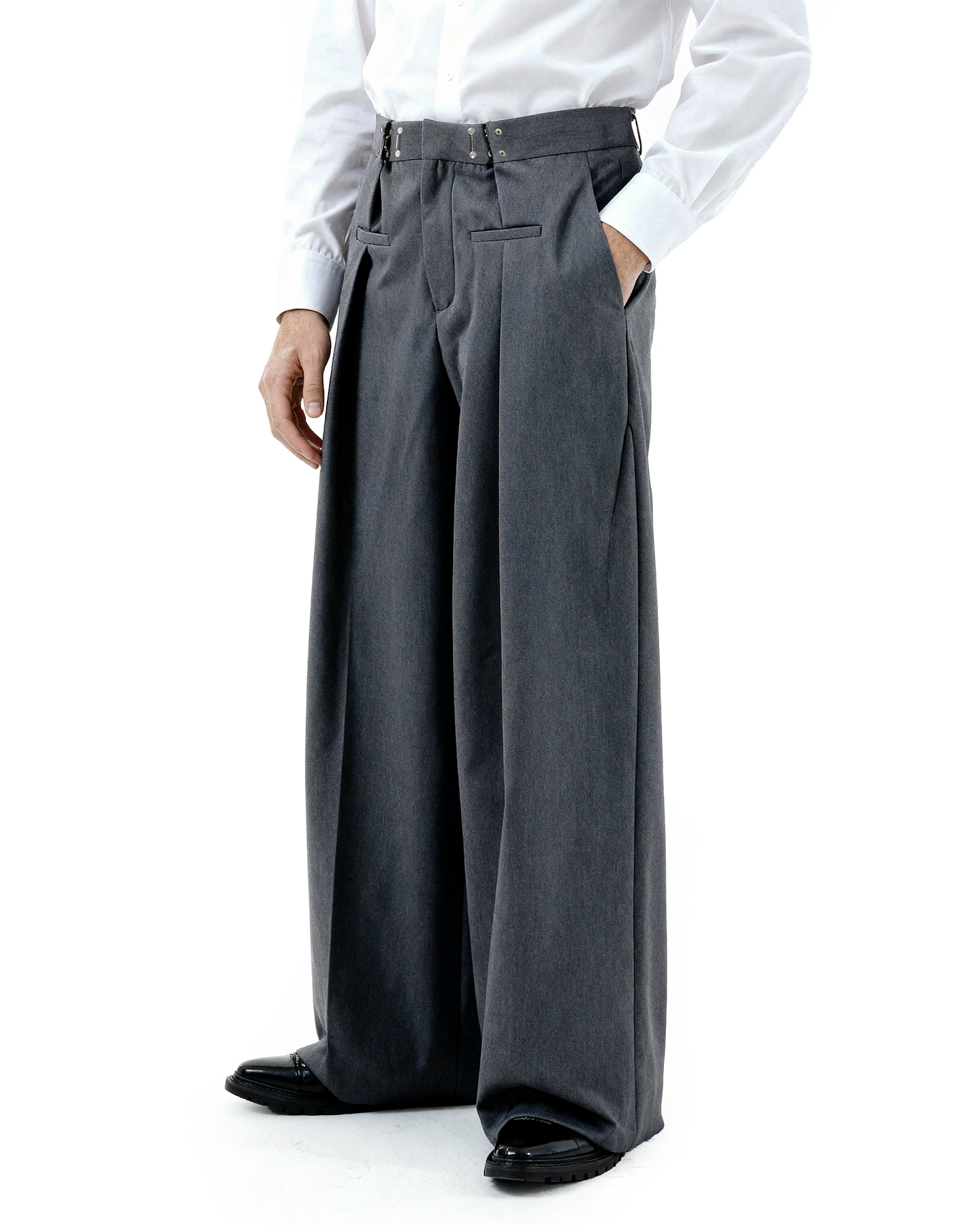 Adjustable Waist Pleated Pants