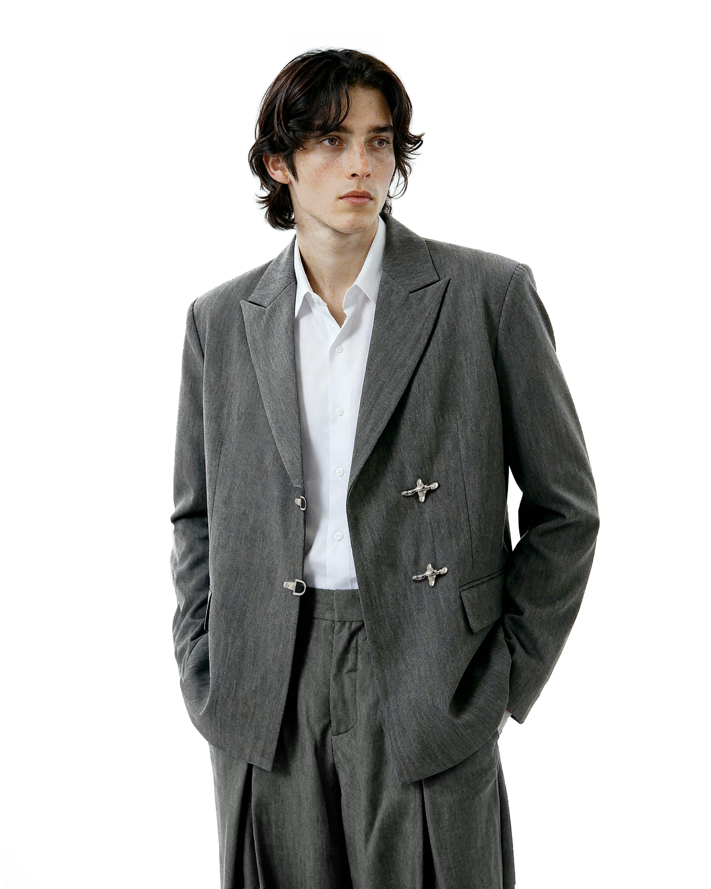 Oversized Fireman Buckle Blazer