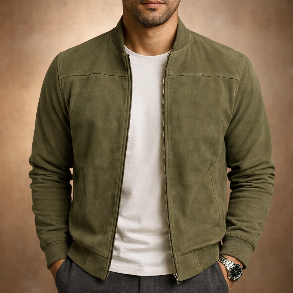 Suede Bomber Jacket