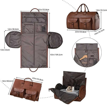 Premium Leather Travel Duffle Bag - Stylish and Durable Weekender Tote
