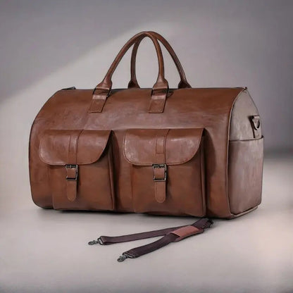 Premium Leather Travel Duffle Bag - Stylish and Durable Weekender Tote