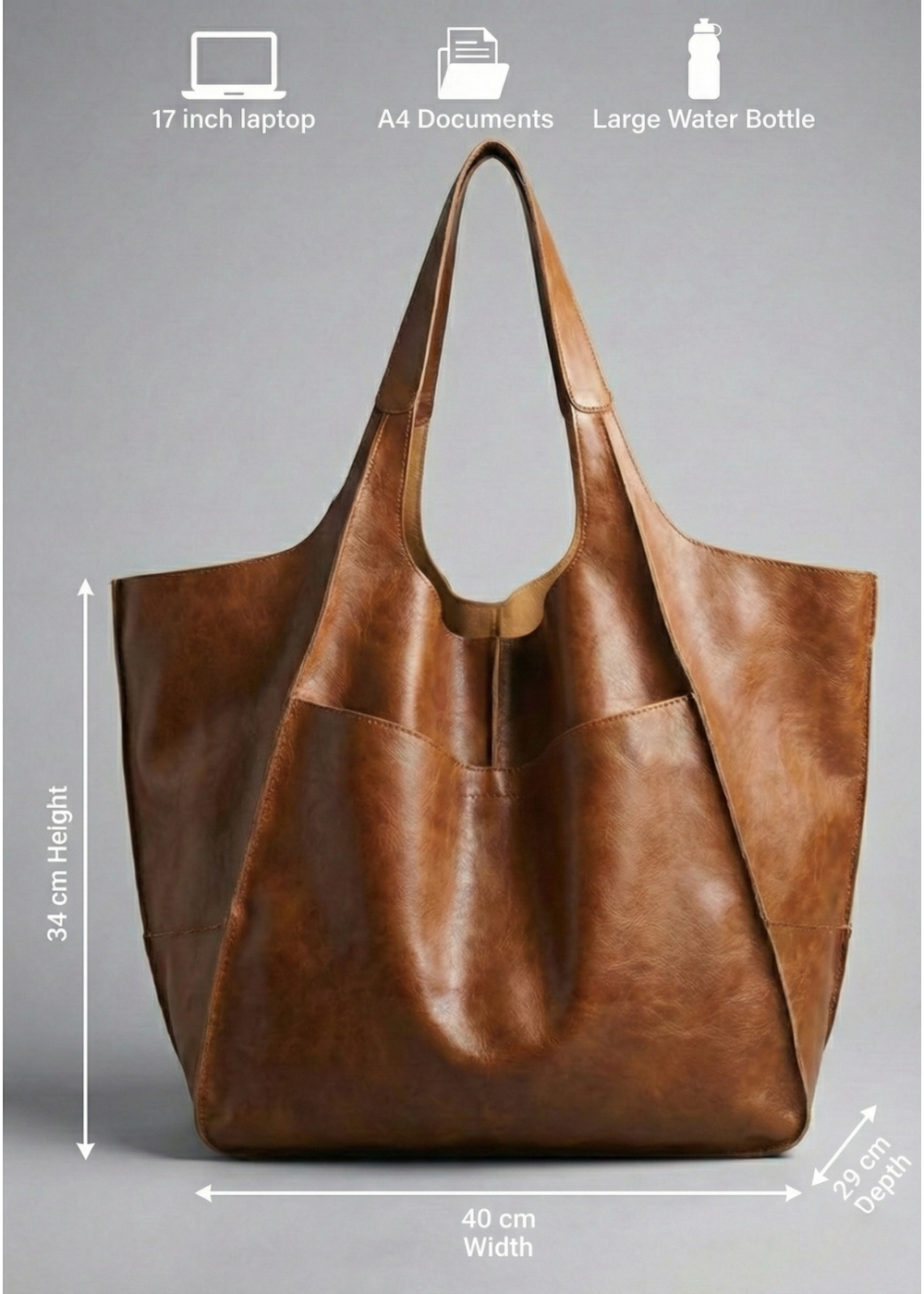 Extra Large Work Tote Bag - Spacious Office & Daily Use Handbag