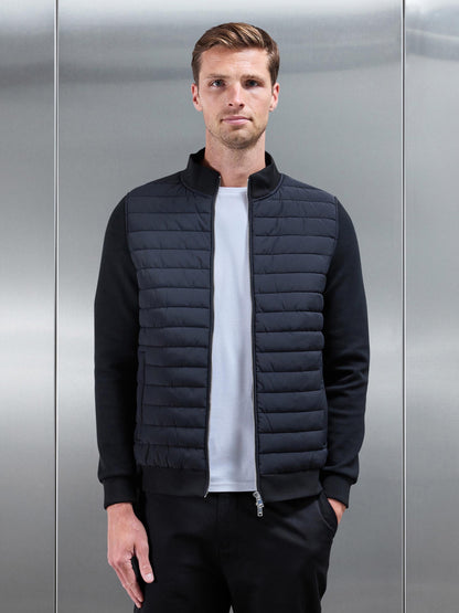 Black Hybrid Quilted Jacket