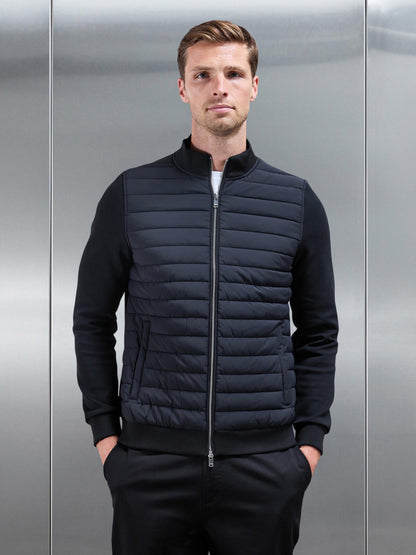 Black Hybrid Quilted Jacket