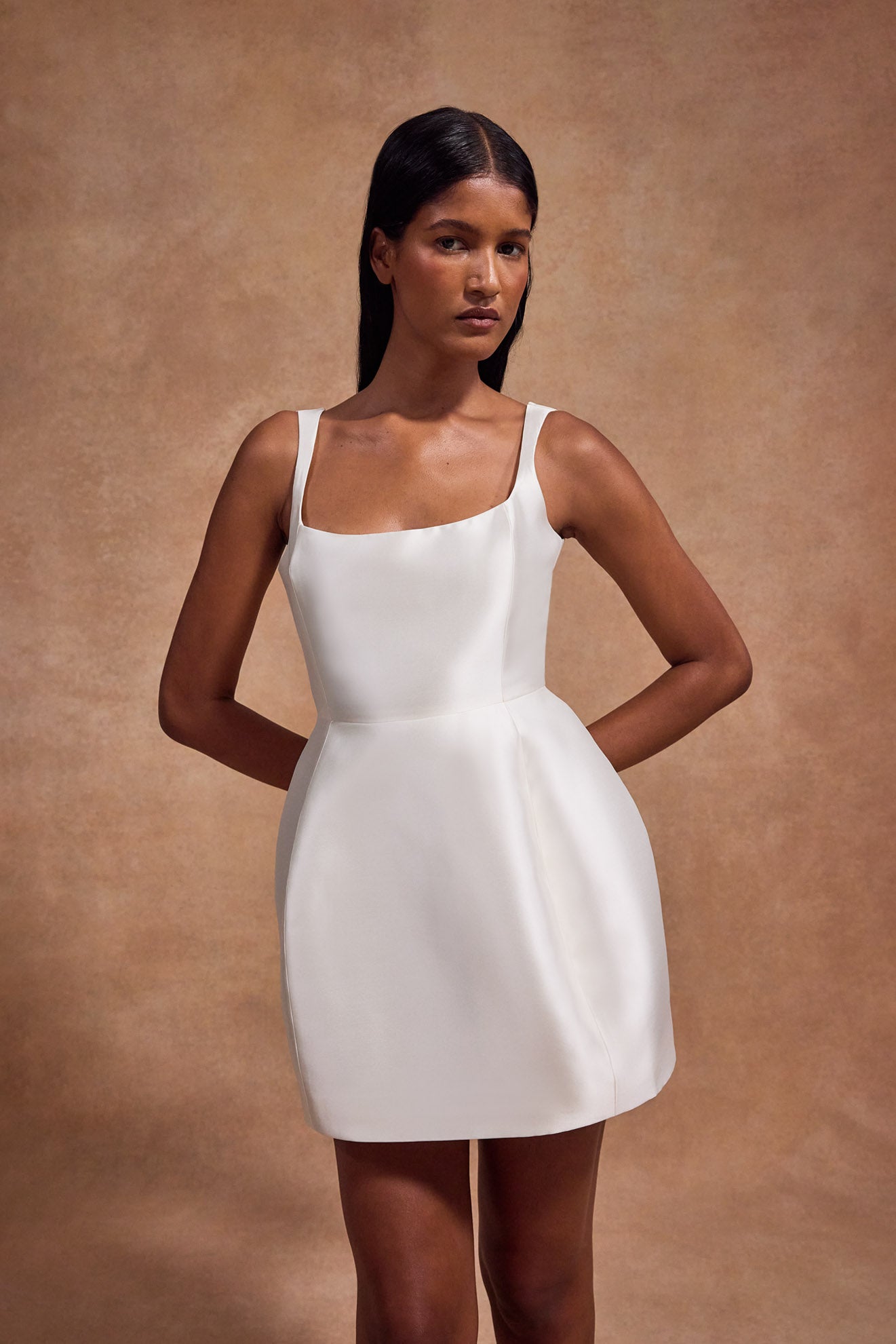 Short Sleeves Twill Mini Dress