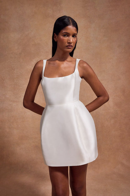 Short Sleeves Twill Mini Dress