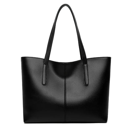 Double Shoulder Straps Large Leather Tote Bag