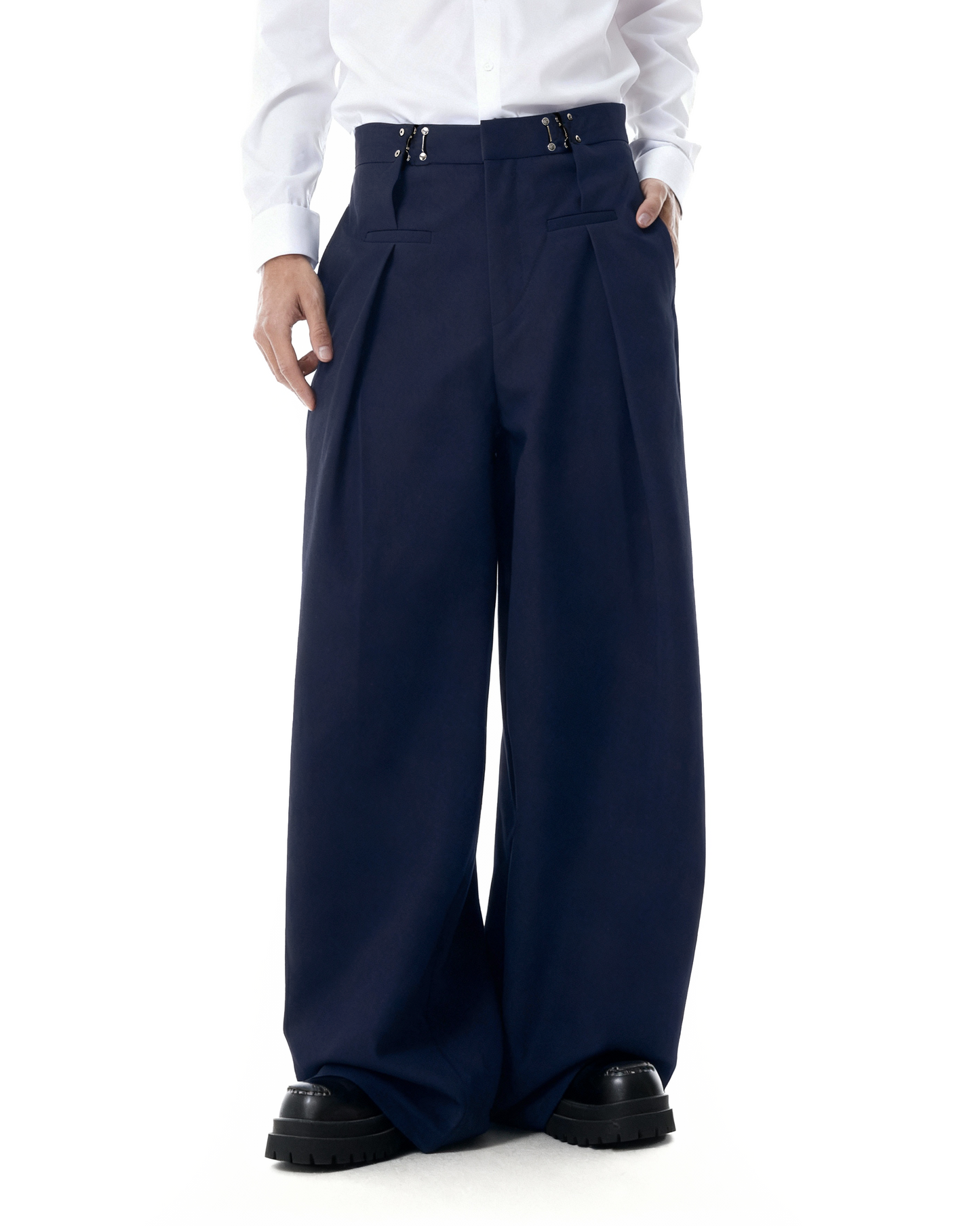 Adjustable Waist Pleated Pants