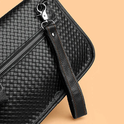 Men's Leather Crossbody Bag - Genuine Leather Sling Shoulder Bag