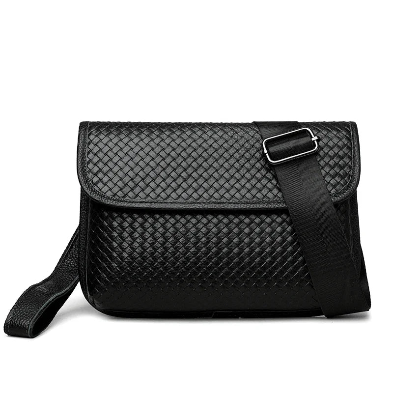 Men's Leather Crossbody Bag - Genuine Leather Sling Shoulder Bag