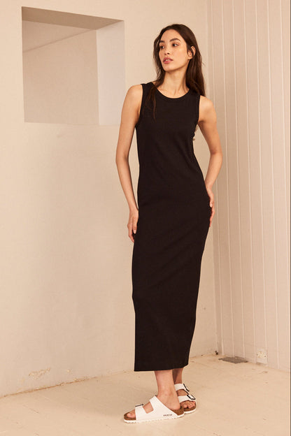 Black Jersey Midi Dress