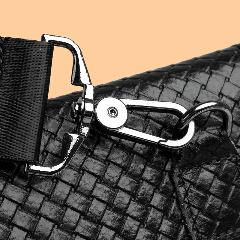 Men's Leather Crossbody Bag - Genuine Leather Sling Shoulder Bag