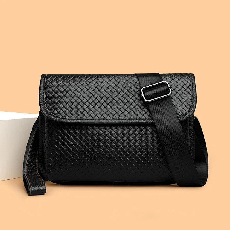 Men's Leather Crossbody Bag - Genuine Leather Sling Shoulder Bag