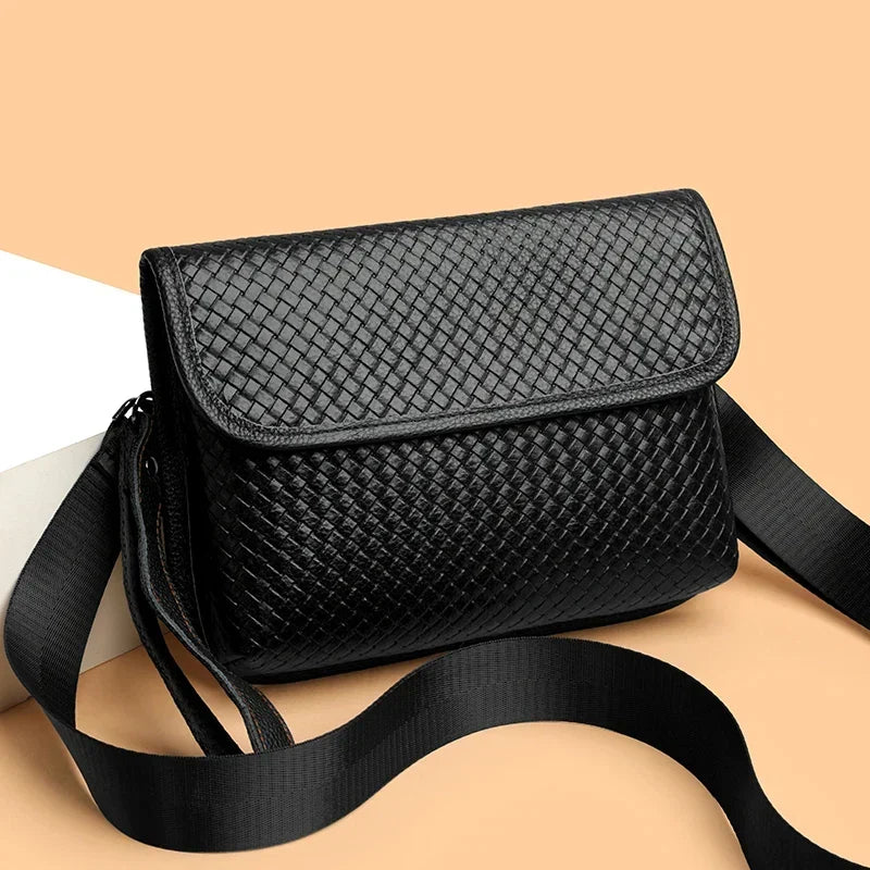 Men's Leather Crossbody Bag - Genuine Leather Sling Shoulder Bag
