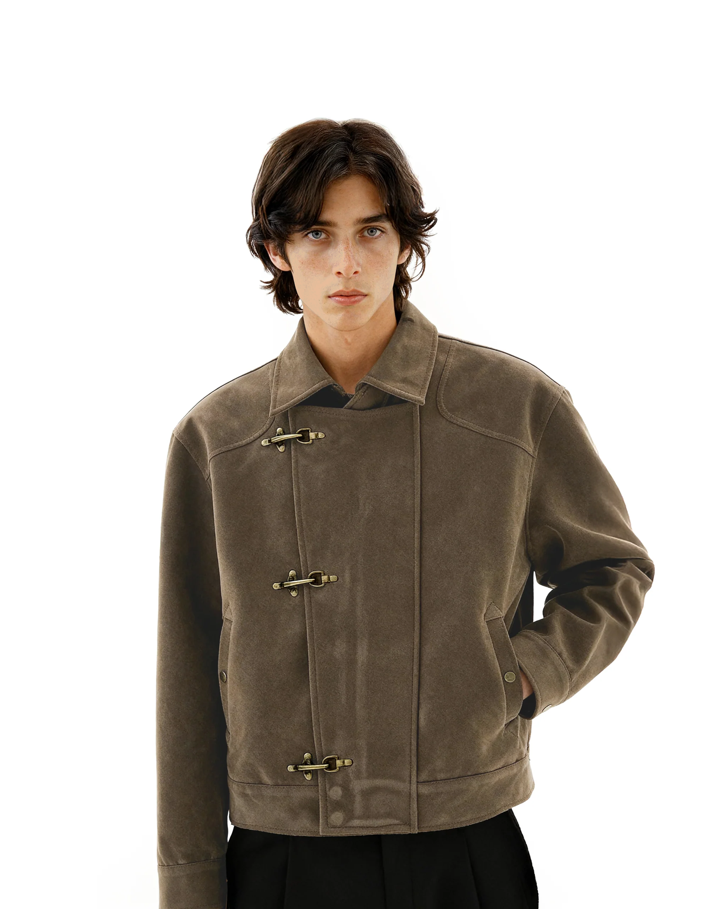 Fireman Buckle Mid Crop Jacket