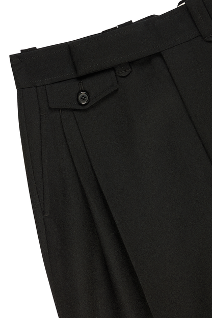 Wool Twill Wide Leg Trouser
