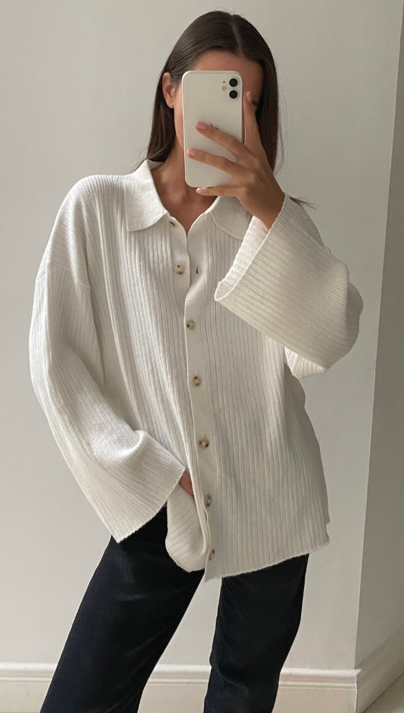 Long Sleeve Cardigan - Moonbeam