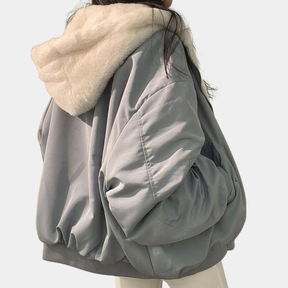 Women's Short Hooded Winter Coat - Stylish Warm Jacket for Cold Weather